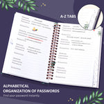 JUBTIC Password Book with Alphabetical Tabs Spiral Bound