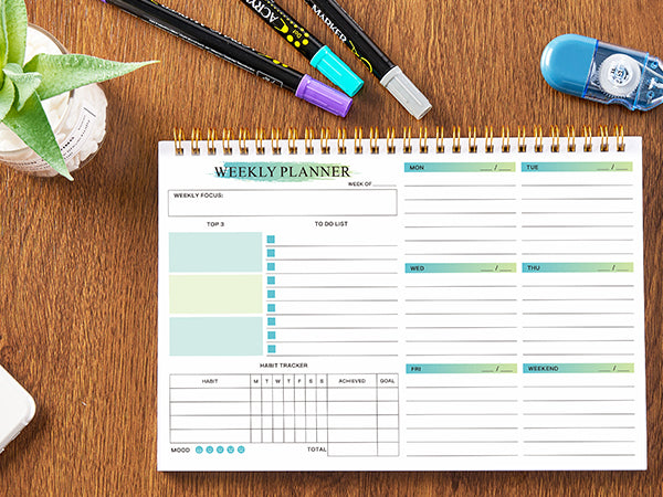 JUBTIC Weekly Planner Notepad with Pen