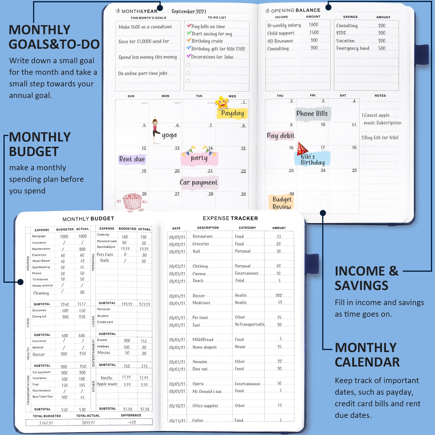 A5 Ring Agenda Budget Planner - Mid Century Circles. Savings & Debt  Trackers, and Spending Summary P…See more A5 Ring Agenda Budget Planner -  Mid