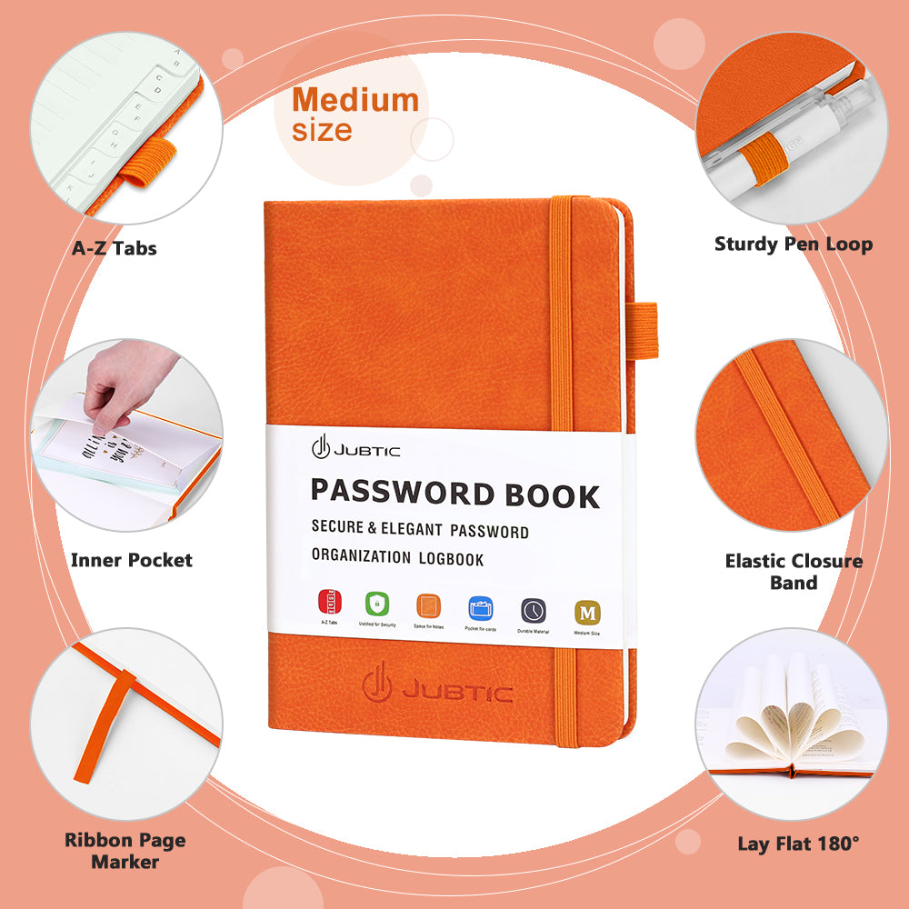 Password Book(Medium Size), Orange