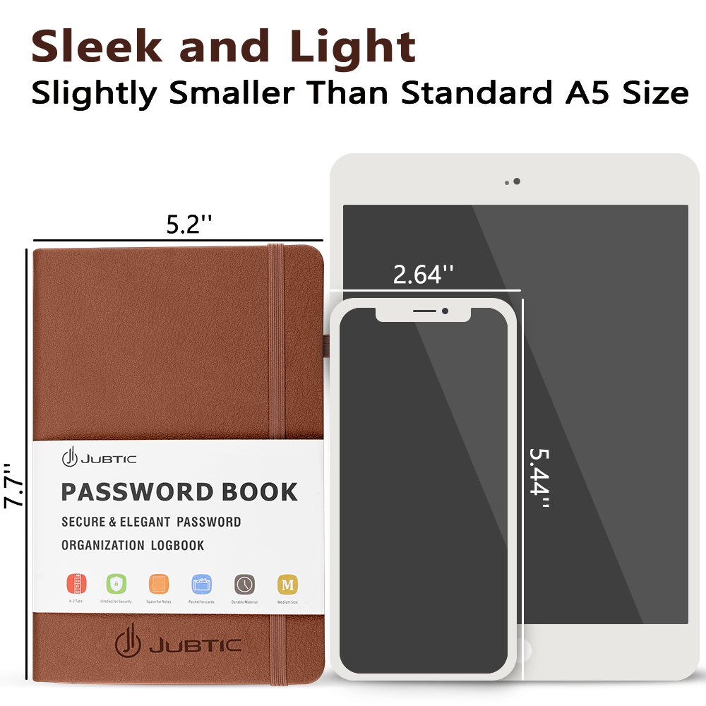Password Book (Medium Size),Brown
